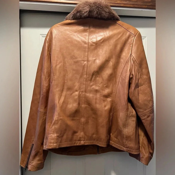 MARVIN RICHARDS | women’s leather & rabbit fur jacket. Size: XL - Picture 3 of 16